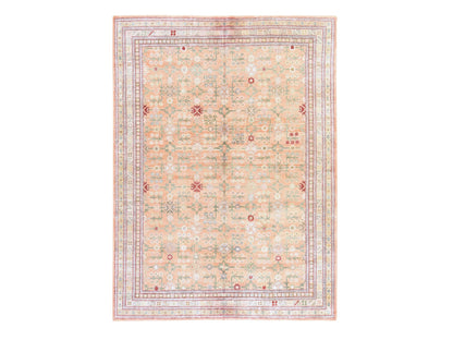 Khotan Khotan hand-knotted silk rug in Orange & Yellow, 9' x 12'2" — SKU O078574