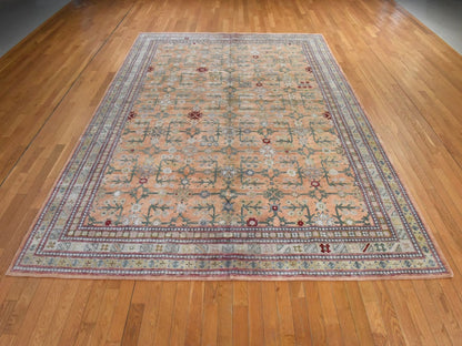Khotan Khotan hand-knotted silk rug in Orange & Yellow, 9' x 12'2" — SKU O078574 (view 2)
