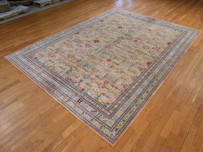 Khotan Khotan hand-knotted silk rug in Orange & Yellow, 9' x 12'2" — SKU O078574 (view 4)