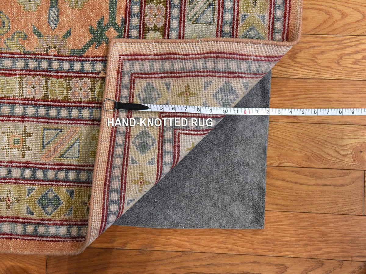 Khotan Khotan hand-knotted silk rug in Orange & Yellow, 9' x 12'2" — SKU O078574 (view 7)
