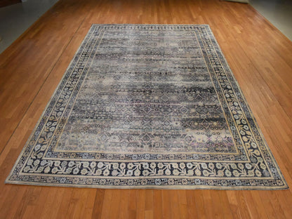 Black 9'10" x 14'2" Khotan and Samarkand Hand knotted Silk Rug - Sku: O078577