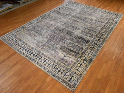 Black 9'10" x 14'2" Khotan and Samarkand Hand knotted Silk Rug - Sku: O078577