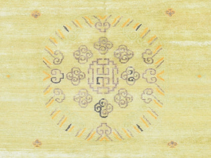 Green 8'2" x 10'2" Khotan and Samarkand Hand knotted Silk Rug - Sku: O078578