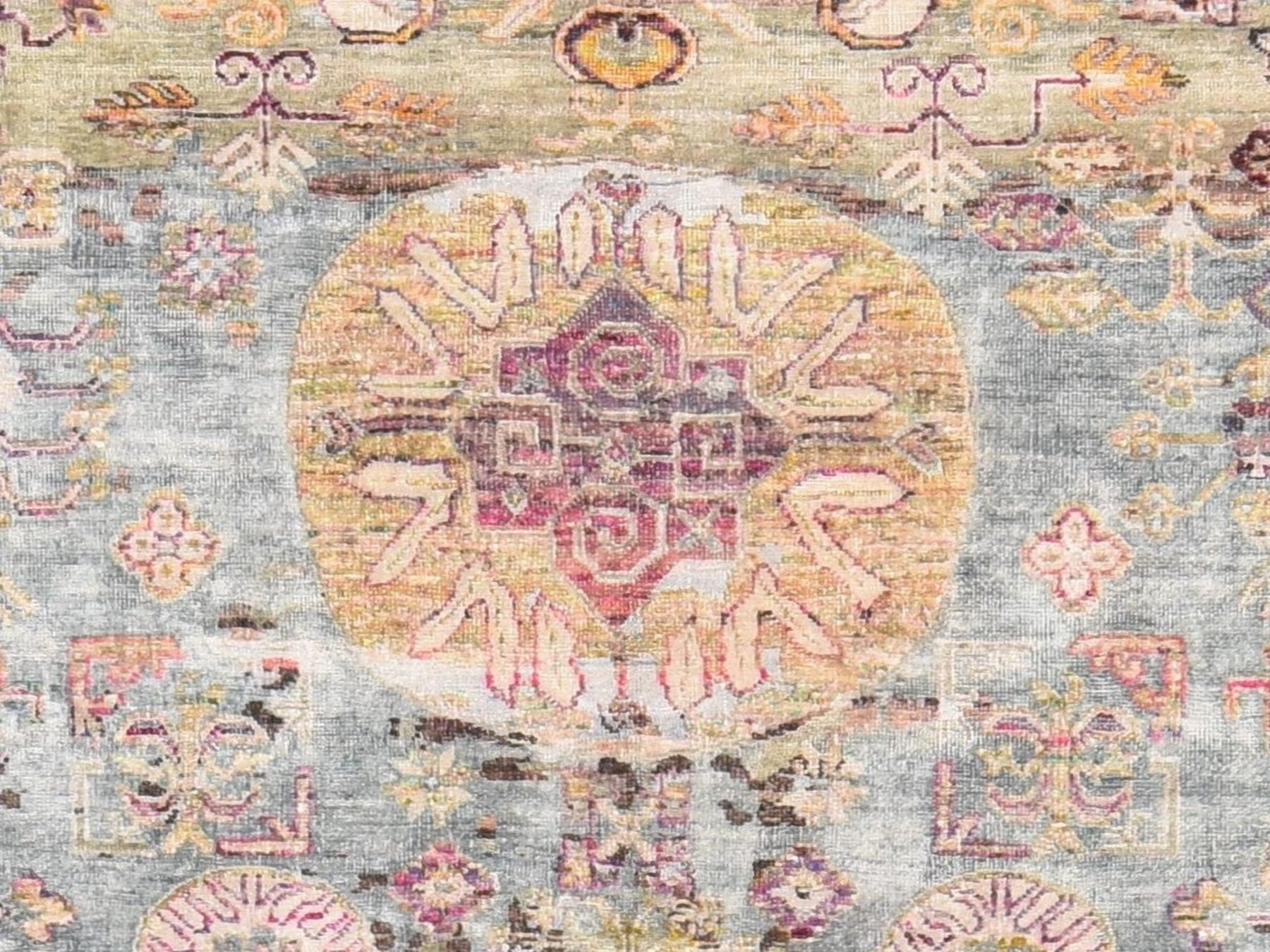 Khotan Khotan hand-knotted silk rug in Pink & Ivory, 7'10" x 10'5" — SKU O078580 (view 5)