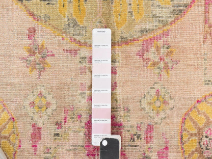 Khotan Khotan hand-knotted silk rug in Pink & Yellow, 8' x 10'5" — SKU O078581 (view 6)