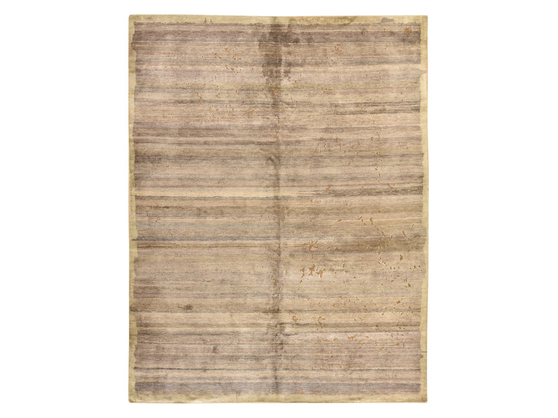 Modern / Contemporary hand-knotted silk rug in Gray & Beige, 7'11" x 10'4" — SKU O078584