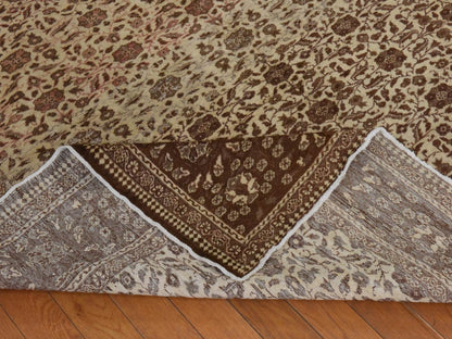 Ivory 6'6" x 9'5" Vintage Hand knotted Wool Rug - Sku: O078586