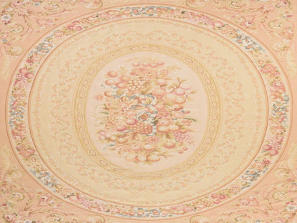 Aubusson Flat-Weave hand-knotted wool rug in Ivory & Brown, 9' x 12' — SKU O078588 (view 4)