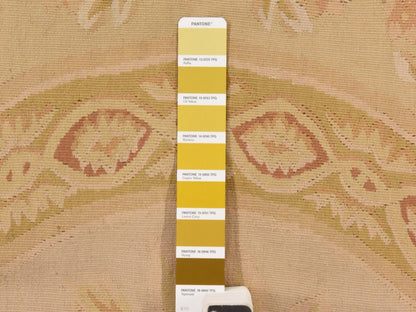 Aubusson Flat-Weave hand-knotted wool rug in Ivory & Brown, 9' x 12' — SKU O078588 (view 5)