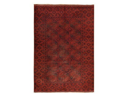 Beshir Vintage hand-knotted wool rug in Red, 7'8" x 11' — SKU O078590