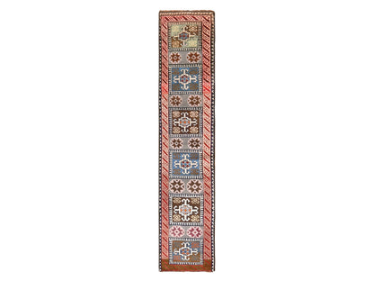 Vintage hand-knotted wool runner in Gray & Ivory, 1'8" x 8' — SKU O078591