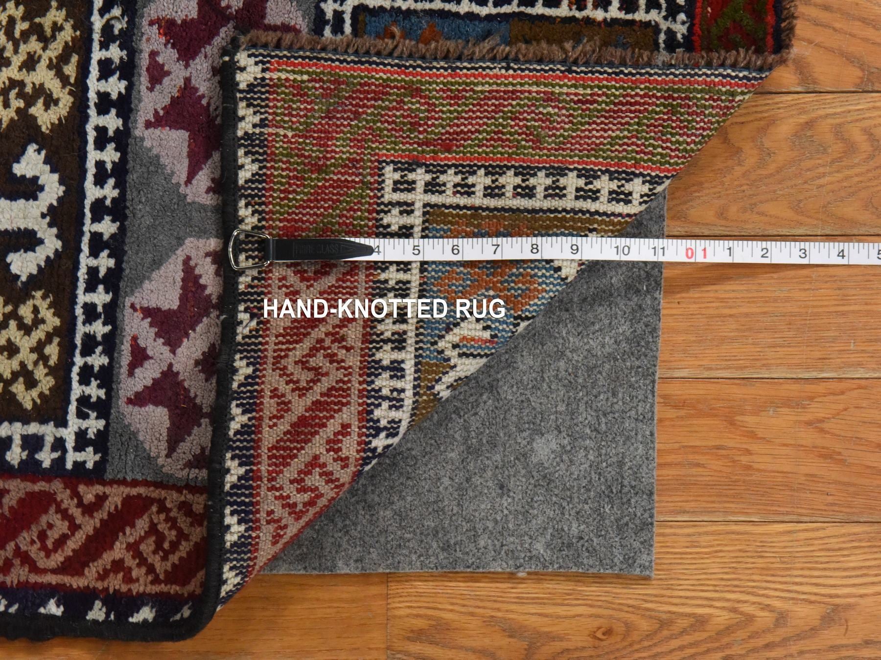 Vintage hand-knotted wool runner in Gray & Ivory, 1'8" x 8' — SKU O078591 (view 6)