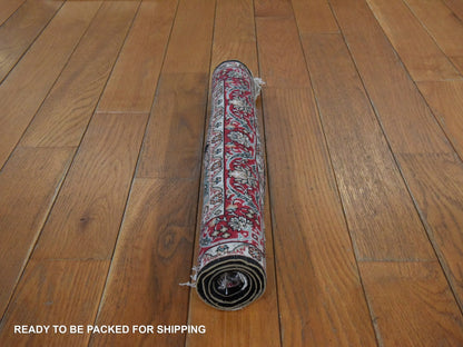 Brown 1'6" x 2'0" Fine Oriental Hand knotted Silk Rug - Sku: O078592