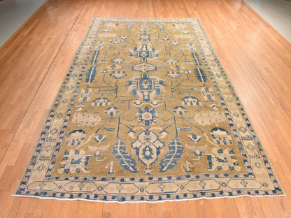 Green 9'1" x 14'0" Oushak And Peshawar Hand knotted Wool Rug - Sku: O078595