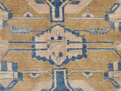 Green 9'1" x 14'0" Oushak And Peshawar Hand knotted Wool Rug - Sku: O078595
