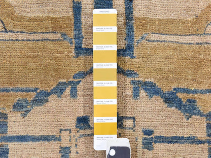 Green 9'1" x 14'0" Oushak And Peshawar Hand knotted Wool Rug - Sku: O078595