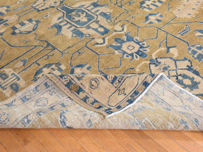 Green 9'1" x 14'0" Oushak And Peshawar Hand knotted Wool Rug - Sku: O078595