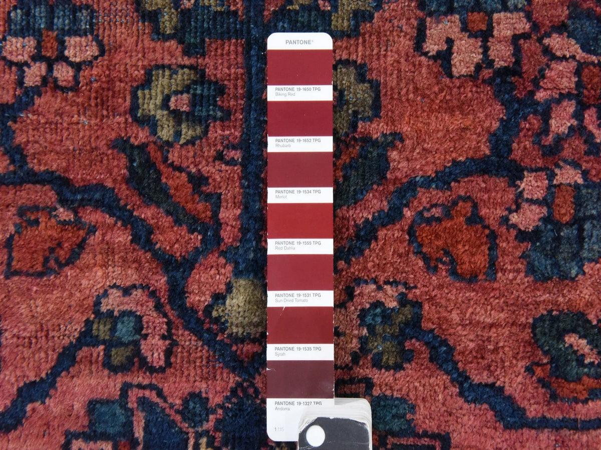 Mahal Antique hand-knotted wool rug in Red & Navy Blue, 10'6" x 13' — SKU O078597 (view 6)