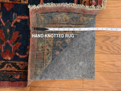 Mahal Antique hand-knotted wool rug in Red & Navy Blue, 10'6" x 13' — SKU O078597 (view 7)