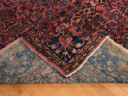 Mahal Antique hand-knotted wool rug in Red & Navy Blue, 10'6" x 13' — SKU O078597 (view 8)
