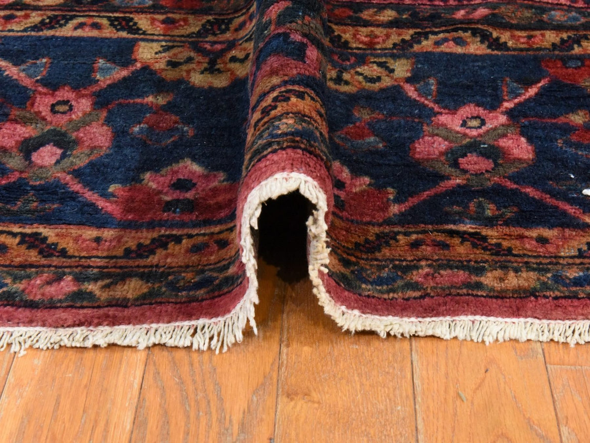 Mahal Antique hand-knotted wool rug in Red & Navy Blue, 10'6" x 13' — SKU O078597 (view 9)
