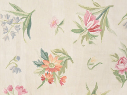 Aubusson Flat-Weave hand-knotted wool rug in Ivory, 8'9" x 12' — SKU O078598 (view 4)