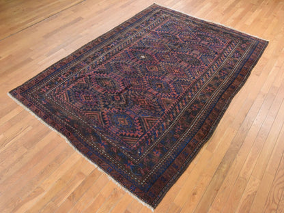 Red 6'4" x 9'0" Antique Hand knotted Wool Rug - Sku: O078599
