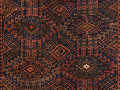 Antique hand-knotted wool rug in Red & Brown, 6'4" x 9' — SKU O078599 (view 5)