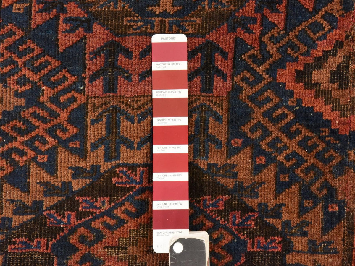 Antique hand-knotted wool rug in Red & Brown, 6'4" x 9' — SKU O078599 (view 6)