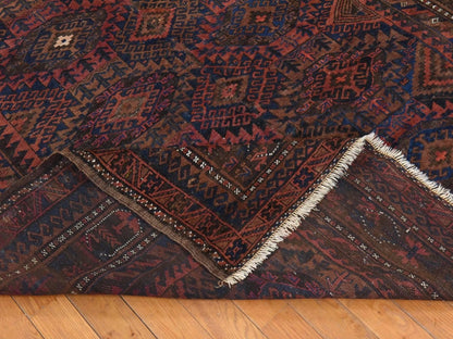 Antique hand-knotted wool rug in Red & Brown, 6'4" x 9' — SKU O078599 (view 8)