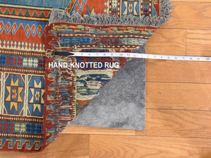 Orange 5'7" x 7'0" Flat Weave Hand woven Wool Rug - Sku: O078600