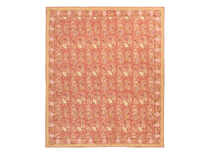 Flat-Weave hand-knotted wool rug in Pink, 7'5" x 9'4" — SKU O078601