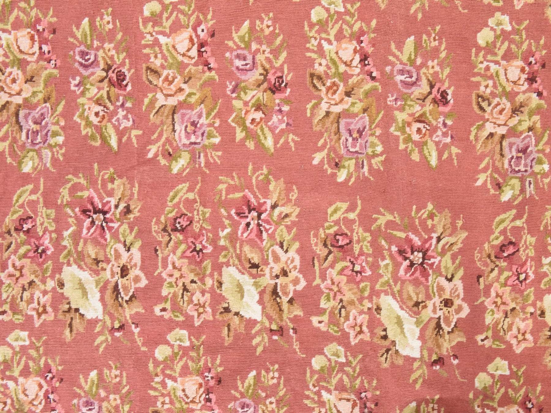 Flat-Weave hand-knotted wool rug in Pink, 7'5" x 9'4" — SKU O078601 (view 4)