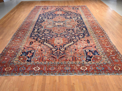 Blue 11'7" x 19'0" Antique Hand knotted Wool Rug - Sku: O078603