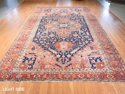Blue 11'7" x 19'0" Antique Hand knotted Wool Rug - Sku: O078603