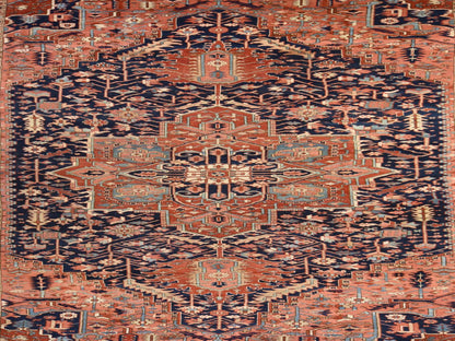 Blue 11'7" x 19'0" Antique Hand knotted Wool Rug - Sku: O078603