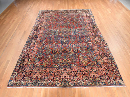 Red 8'1" x 12'0" Antique Hand knotted Wool Rug - Sku: O078605