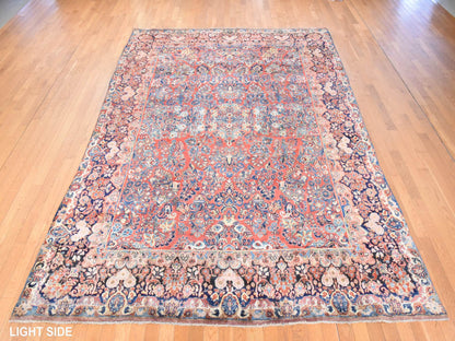 Red 8'1" x 12'0" Antique Hand knotted Wool Rug - Sku: O078605