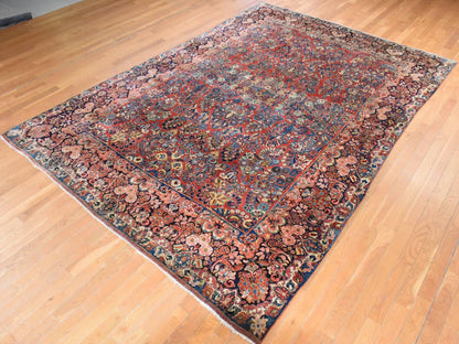 Red 8'1" x 12'0" Antique Hand knotted Wool Rug - Sku: O078605