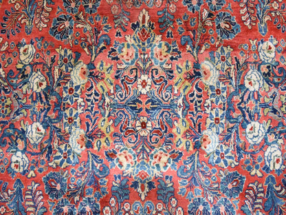 Red 8'1" x 12'0" Antique Hand knotted Wool Rug - Sku: O078605