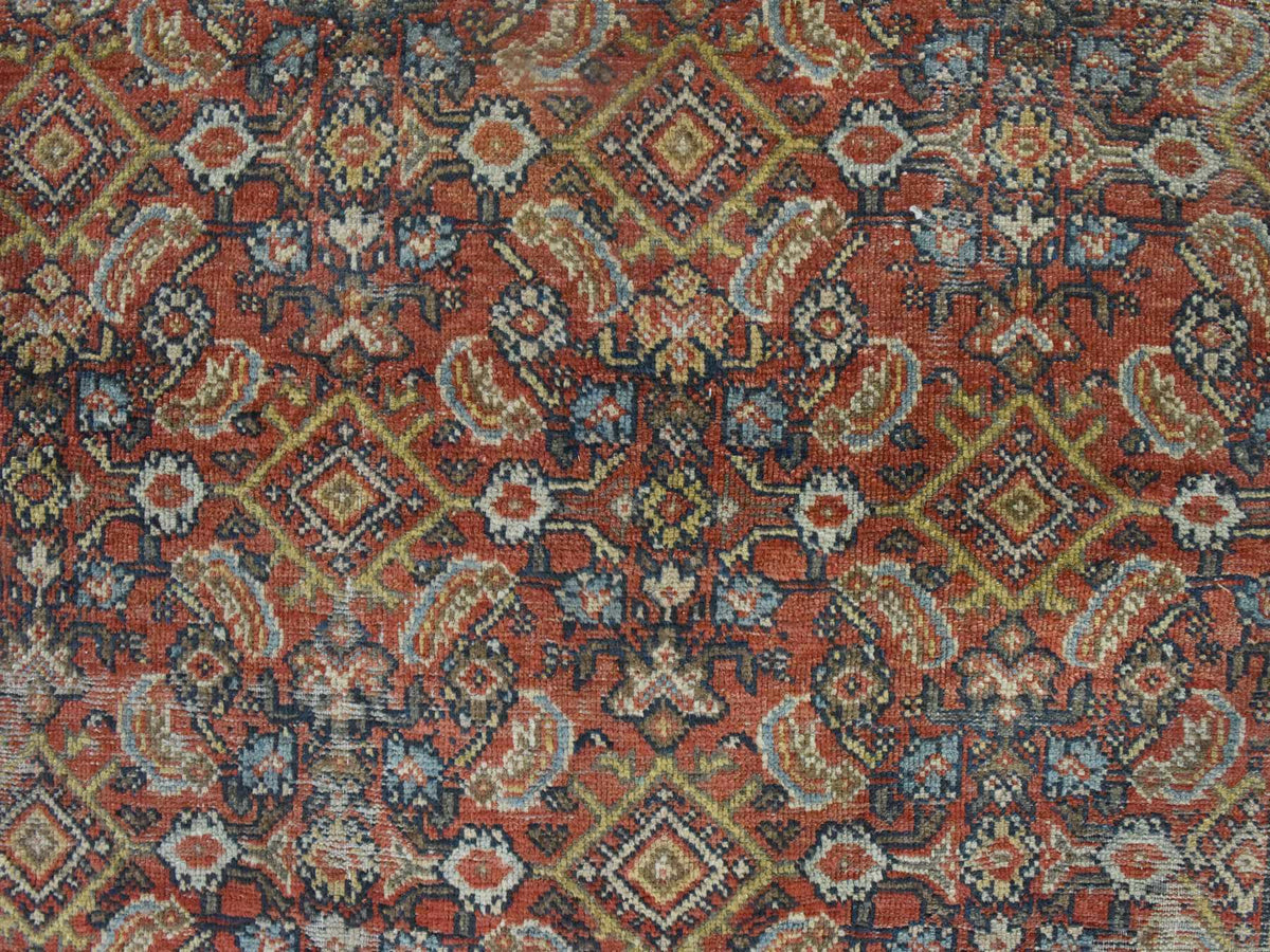 Mahal Antique hand-knotted wool rug in Red & Navy Blue, 8'2" x 10'6" — SKU O078608 (view 5)
