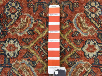 Mahal Antique hand-knotted wool rug in Red & Navy Blue, 8'2" x 10'6" — SKU O078608 (view 6)
