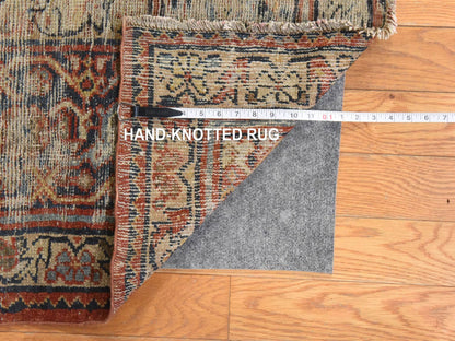 Mahal Antique hand-knotted wool rug in Red & Navy Blue, 8'2" x 10'6" — SKU O078608 (view 7)
