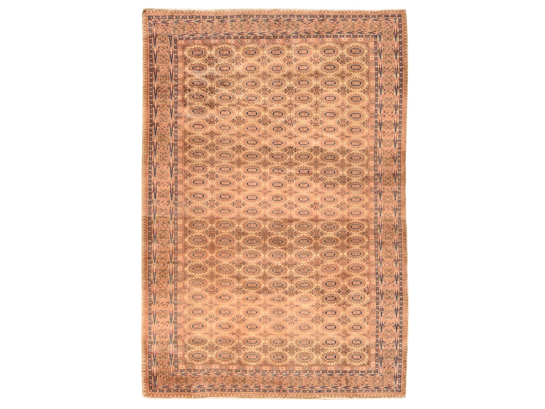 Beige 6'2" x 9'3" Vintage Hand knotted Wool Rug - Sku: O078609
