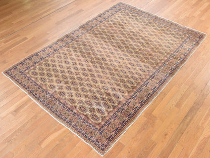 Beige 6'2" x 9'3" Vintage Hand knotted Wool Rug - Sku: O078609