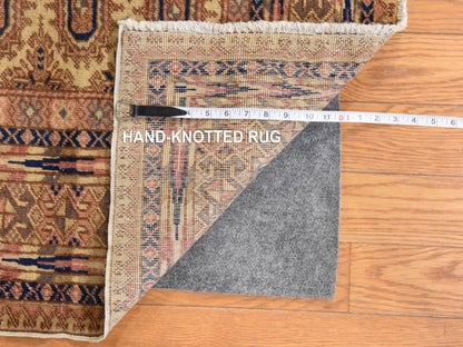 Beige 6'2" x 9'3" Vintage Hand knotted Wool Rug - Sku: O078609