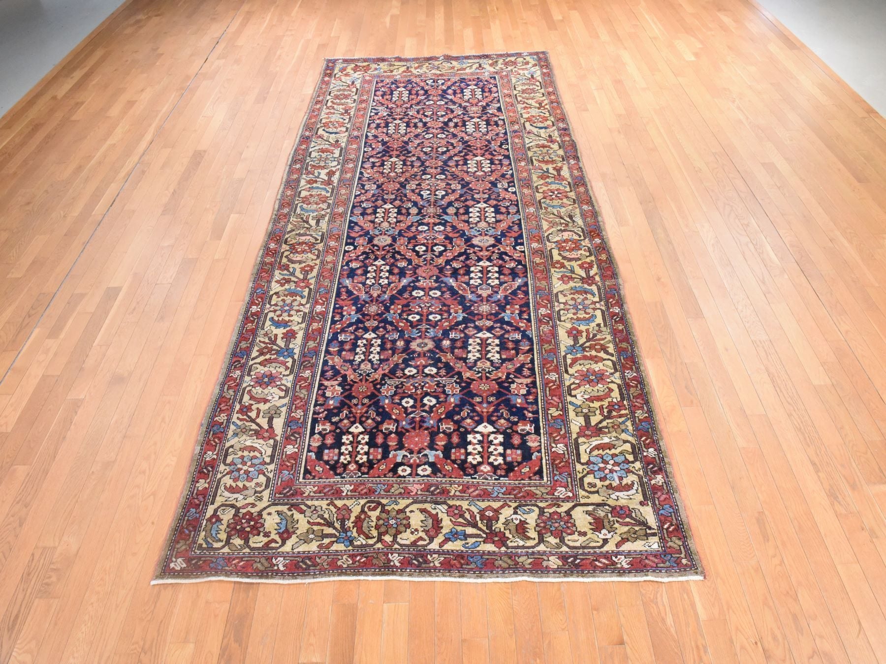 Blue 6'0" x 13'9" Tribal & Geometric Hand knotted Wool Rug - Sku: O078613