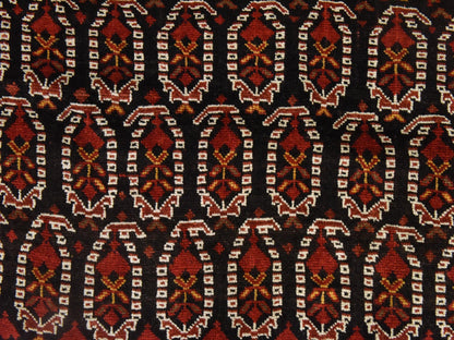 Antique hand-knotted wool runner in Brown & Ivory, 4'10" x 9'6" — SKU O078615 (view 6)