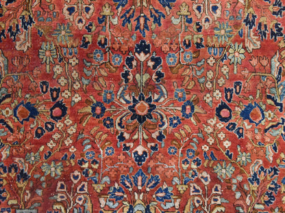 Red 4'2" x 6'9" Antique Hand knotted Wool Rug - Sku: O078618