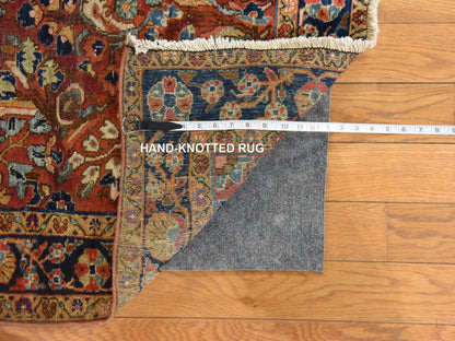 Red 4'2" x 6'9" Antique Hand knotted Wool Rug - Sku: O078618